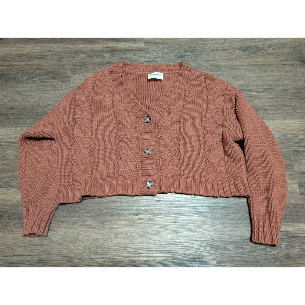 Callahan Terracotta Cable Knit Cardigan